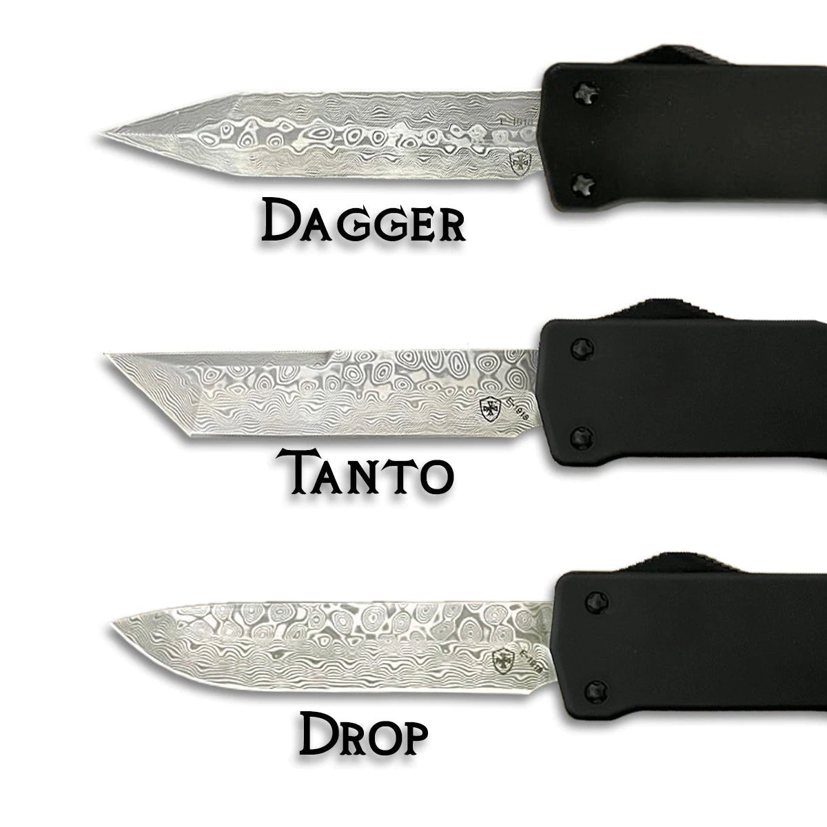 Damascus Weighted - Templar OTF Knife - Templar Knife at Uppercut Tactical